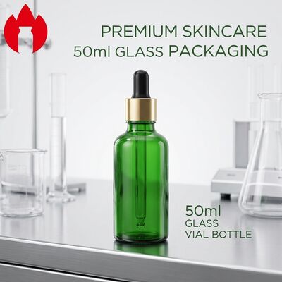 50ml 녹색 화장품 에센셜 오일 유리 병