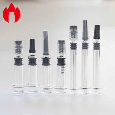 화장품 루어 잠금 주사기 1ml 미리 채워진 주사기 5.0 중립 보로실리케이트 유리 재료