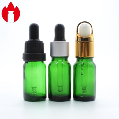 10ml 녹색 에센셜 오일 유리 병 플래스크 드롭퍼 캡