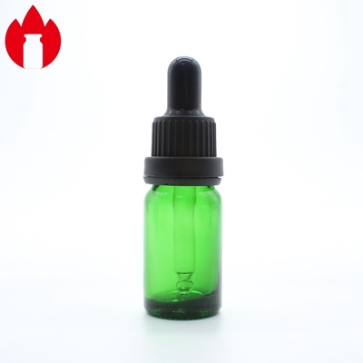 10ml 녹색 에센셜 오일 유리 병 플래스크 드롭퍼 캡