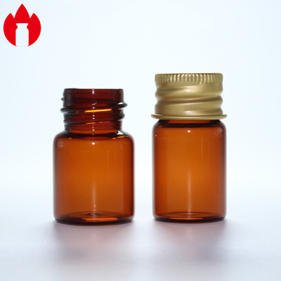 알루미늄 뚜?? 이 있는 5ml 앰버 스크루 목 유리 병