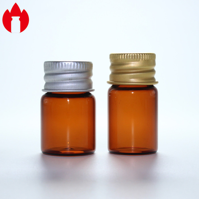 알루미늄 뚜?? 이 있는 5ml 앰버 스크루 목 유리 병