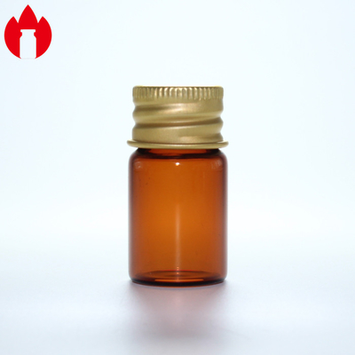 알루미늄 뚜?? 이 있는 5ml 앰버 스크루 목 유리 병