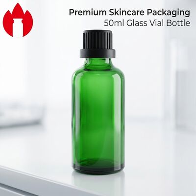50ml 녹색 화장품 에센셜 오일 유리 병