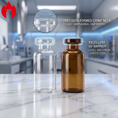 USP Type I Borosilicate Glass Vials 2ml 5ml 10ml Crimp Neck GMP Factory Direct Supply