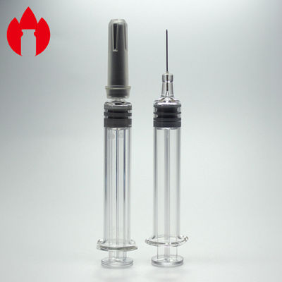 2.25ml 의학과 화장용을 위한 중립 붕규산 유리 주사통 Luer 자물쇠