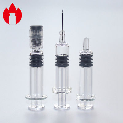 화장품 루어 잠금 주사기 1ml 미리 채워진 주사기 5.0 중립 보로실리케이트 유리 재료