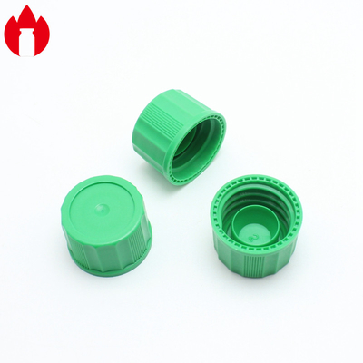 18mm PP 물질 플라스틱 나사 캡 내부 플러그와 함께 파란색 / 녹색 색상