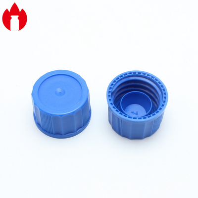18mm PP 물질 플라스틱 나사 캡 내부 플러그와 함께 파란색 / 녹색 색상